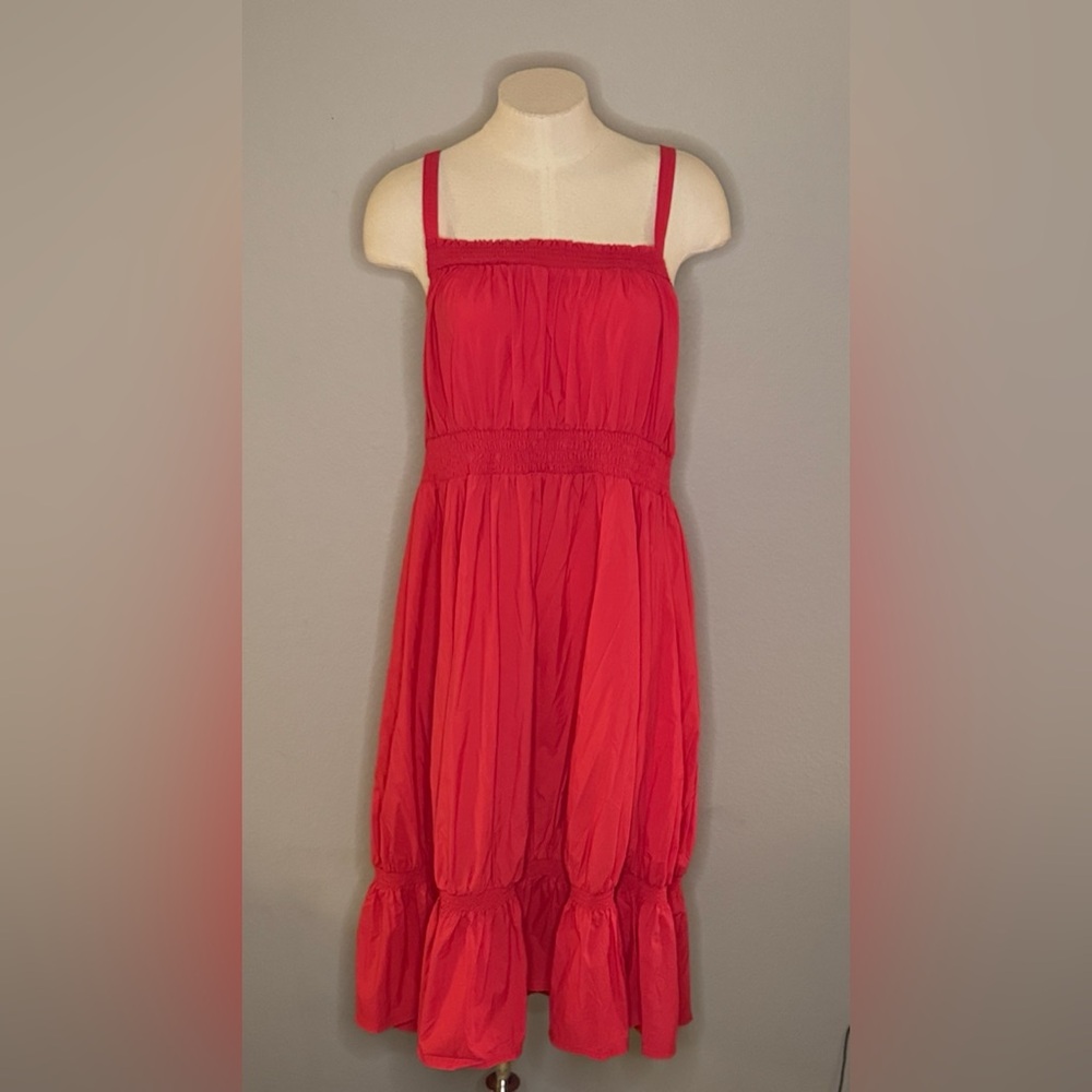 Anthropologie Daily Practice Red Maxi Sun Dress
(D2) w/side pockets NWT!